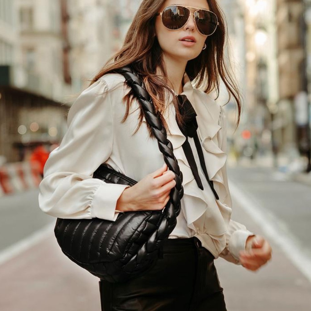 Think Royln - The Kelsie Bag in Shiny Black